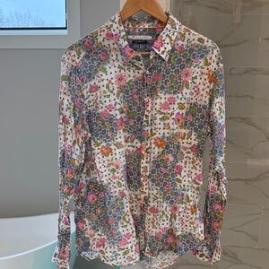 Louis Fugaro Floral Button Down Shirt - Pink, Blue, Green